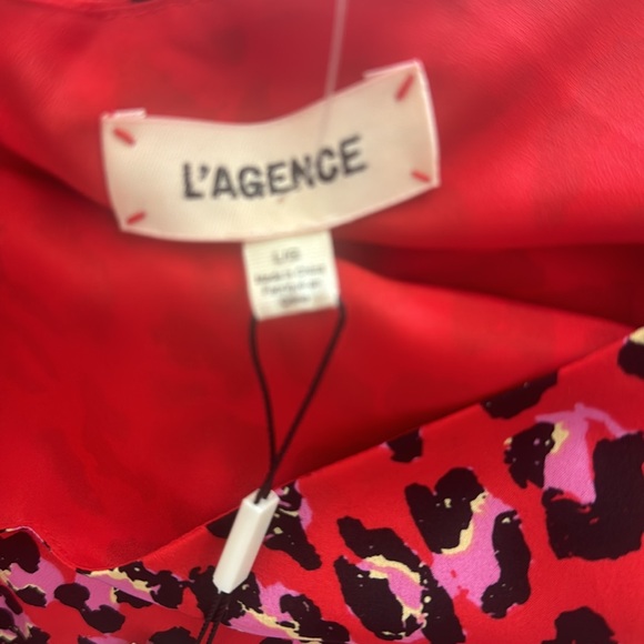 L’Agence Jane silk leopard print adjustable spaghetti strap camisole size L - Picture 6 of 7